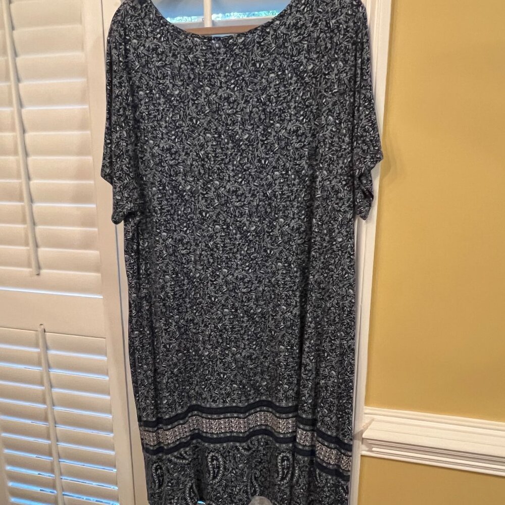 JJill Navy Paisley 3X dress - Picture 3 of 3